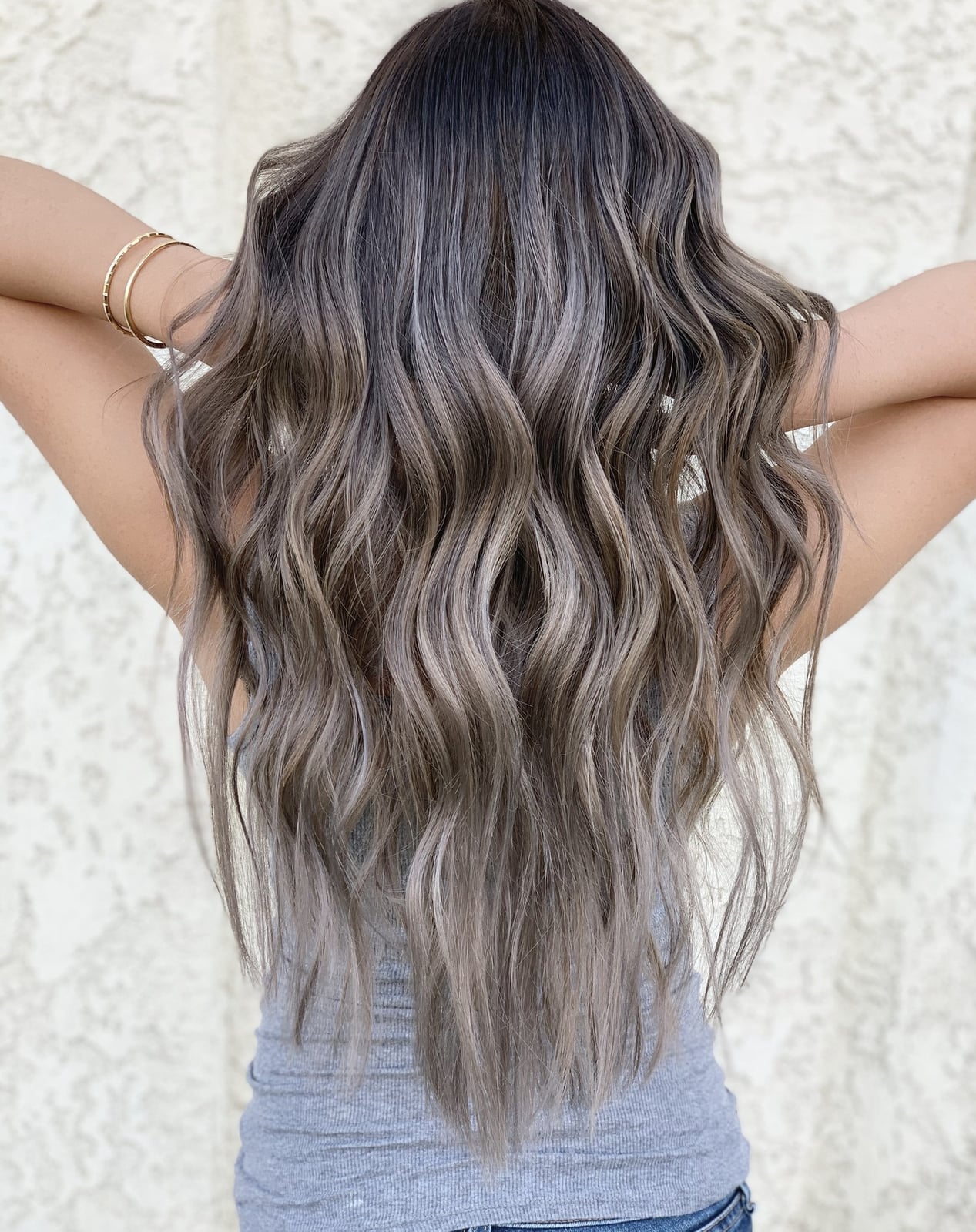 Mid-Back Mushroom Brown With Ash Blonde Highlights Mid-Back Mushroom Brown With Ash Blonde Highlights — Classy Mushroom Brown Hair