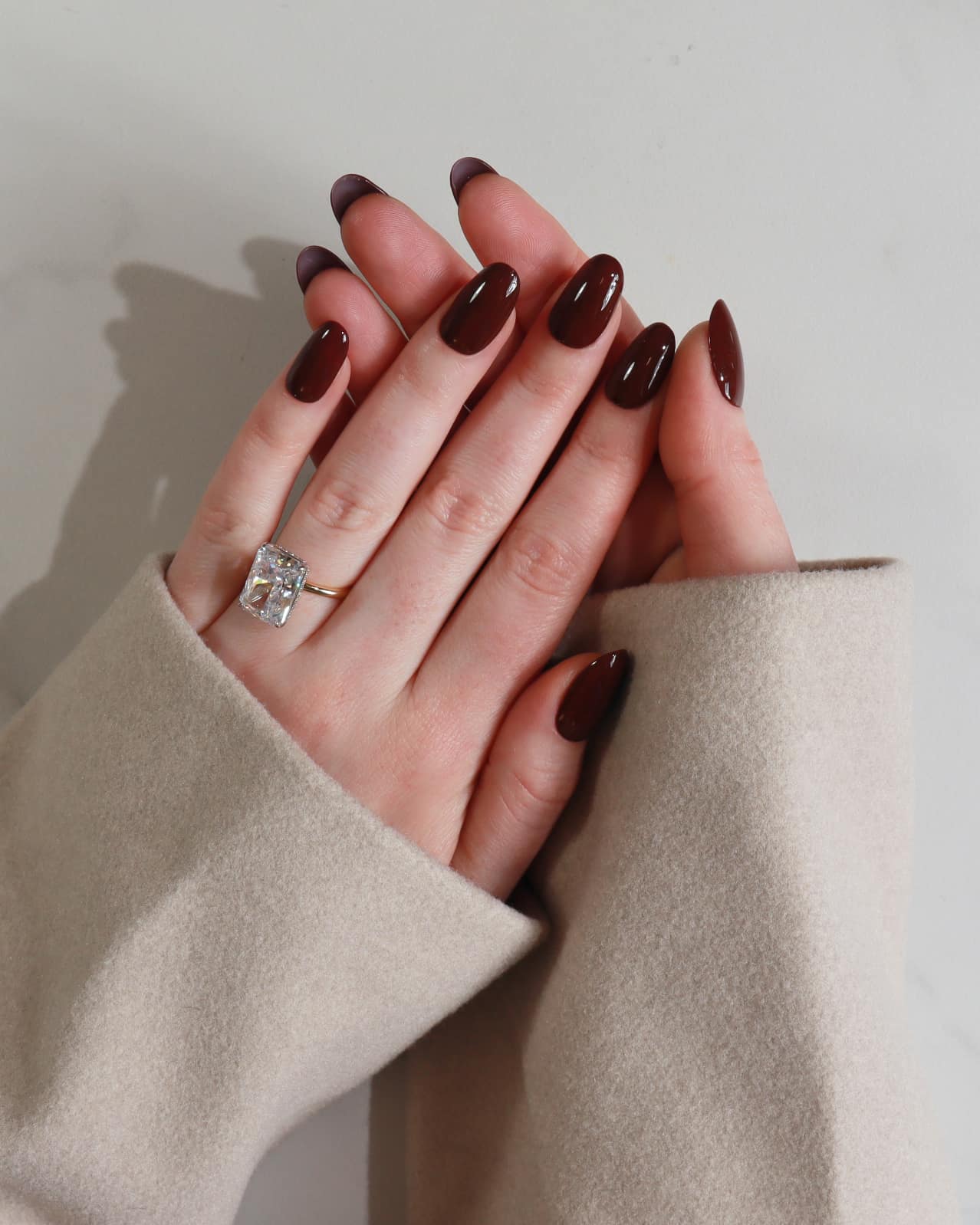 Chocolate Brown Nails | Luxury Solid Color Nail Extensions | High-Gloss Hard Gel Nails | Inglass Nails