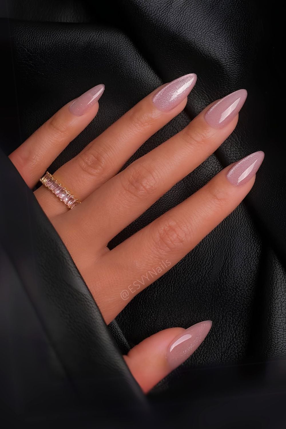 Sheer Pink Shimmer Minimalist French Almonds Sheer Pink Shimmer Minimalist French Almonds — Classy Nail Extensions