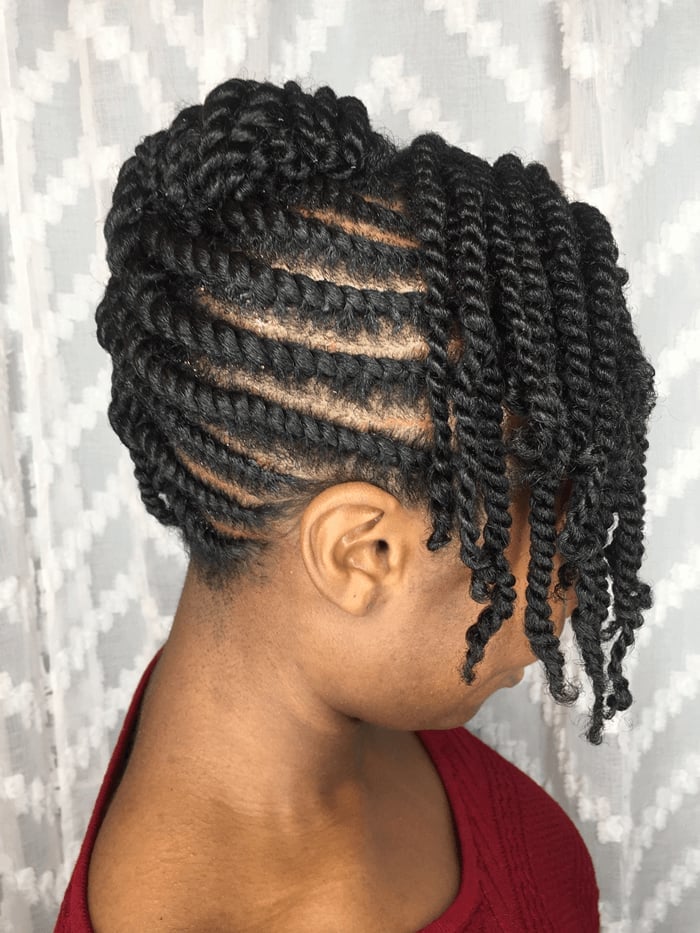 Shoulder-Length Cornrows With Twists Shoulder-Length Cornrows With Twists — Classy Natural Hair Twists