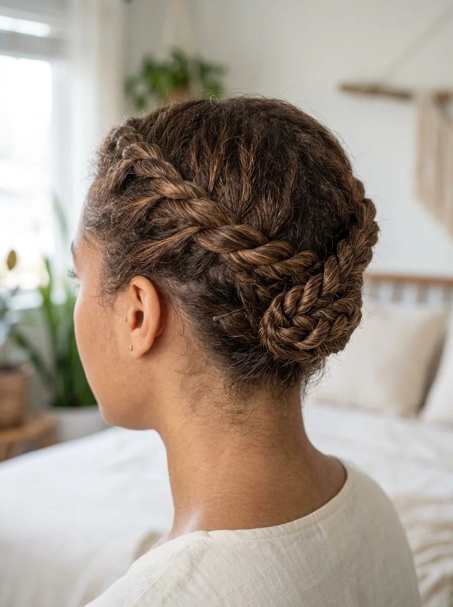 Brown Crown-Like Twisted Updo — Classy Natural Twists