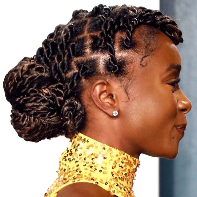 Dark Brown Updo With Intricate Twists — Classy Natural Twists