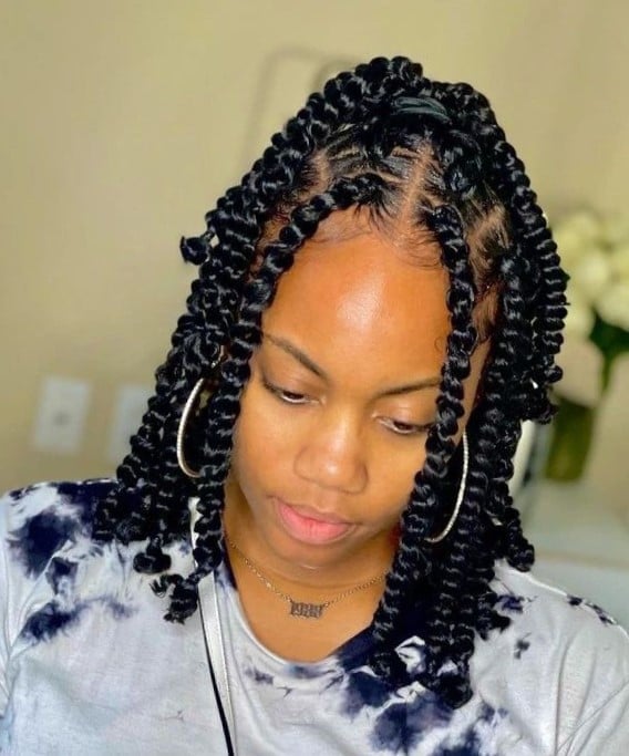 Loose Black Twists With Side Jewelry — Classy Natural Twists