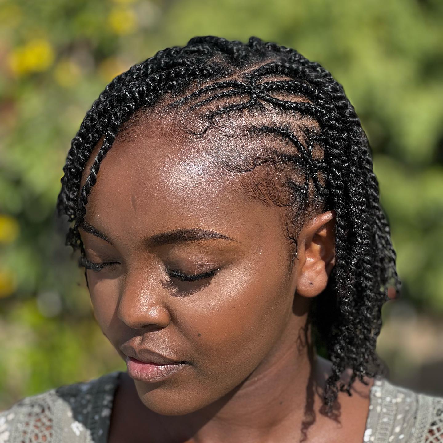 Collarbone Mini Twists With Side Bangs — Classy Natural Twists