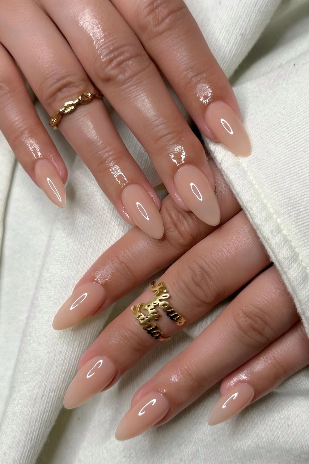 Long Stiletto Sheer Nude Beige Long Stiletto Sheer Nude Beige — Classy Neutral Nails