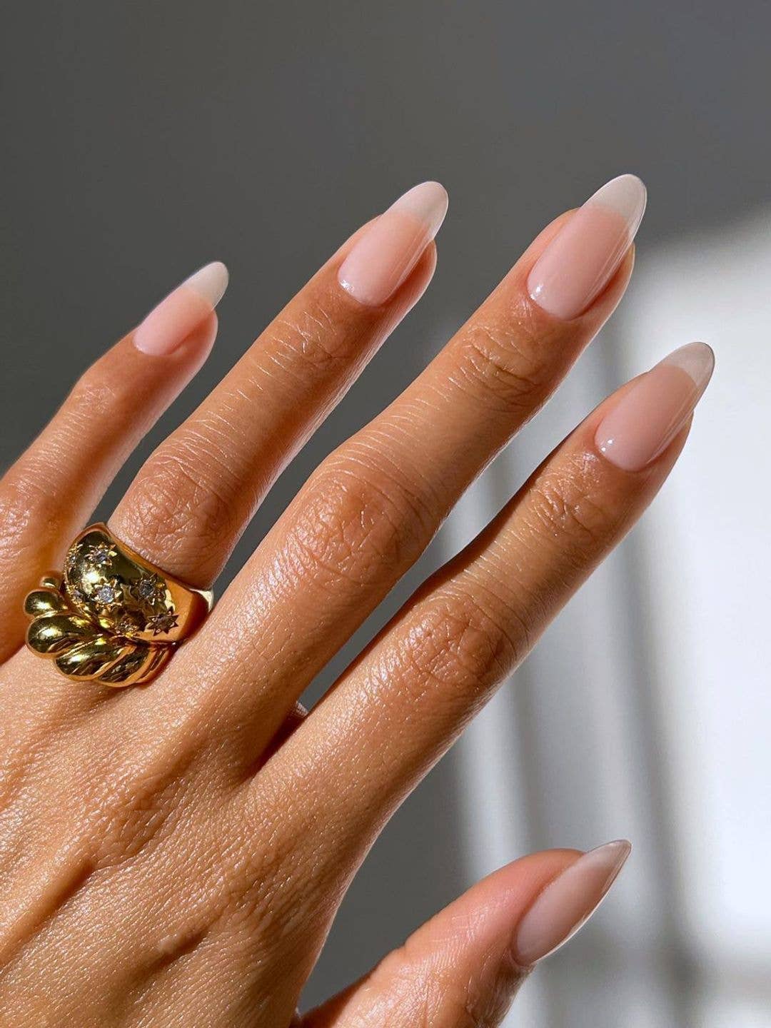 Medium Almond Sheer Nude French Tips Medium Almond Sheer Nude French Tips — Classy Neutral Nails