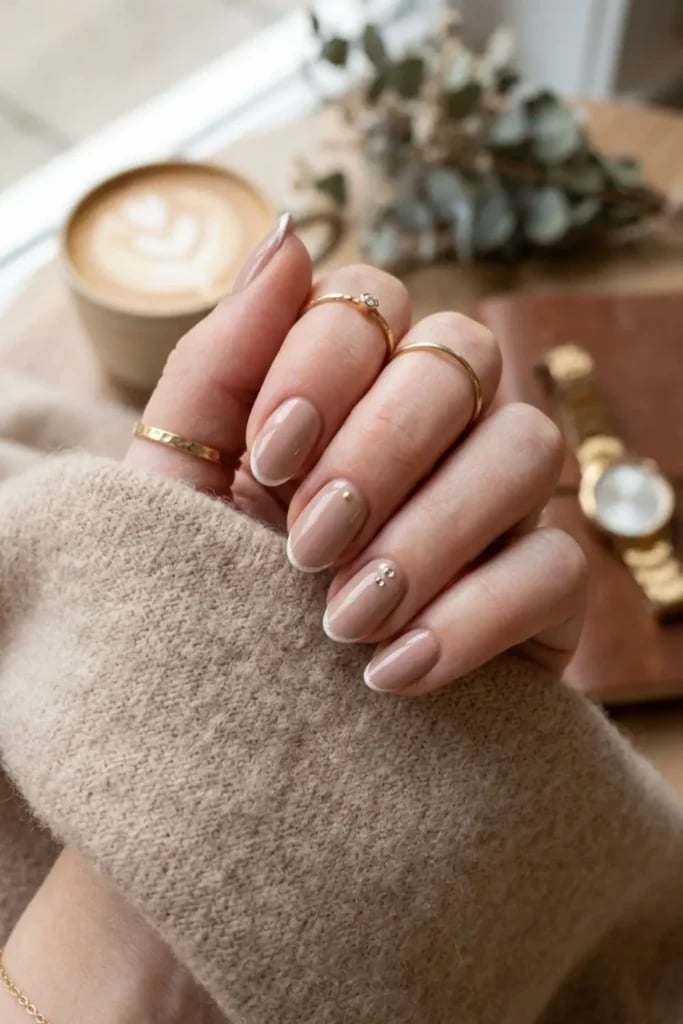 Medium Squoval Sheer Nude French Medium Squoval Sheer Nude French — Classy Neutral Nails