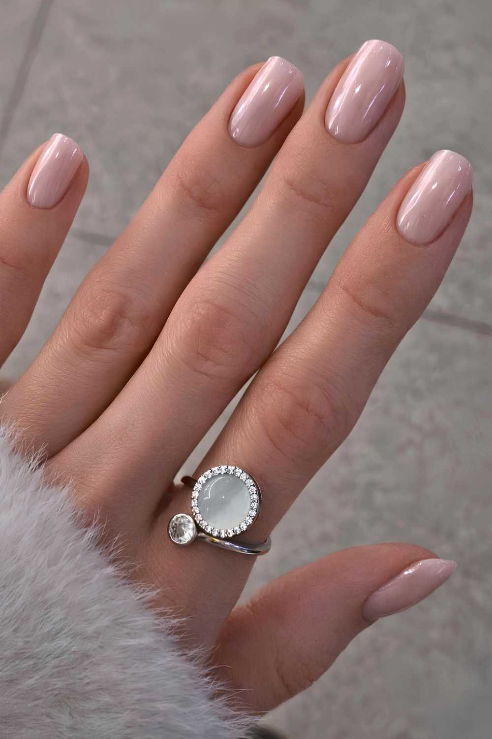 Short Almond Opaque Pale Pink Nude Short Almond Opaque Pale Pink Nude — Classy Neutral Nails