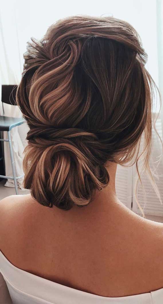 Mid-Back Dark Brown Low Bun With Tendrils Mid-Back Dark Brown Low Bun With Tendrils — Classy New Hairstyles