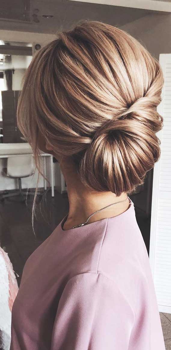 Neck Length Light Brown Twisted Low Bun Neck Length Light Brown Twisted Low Bun — Classy New Hairstyles