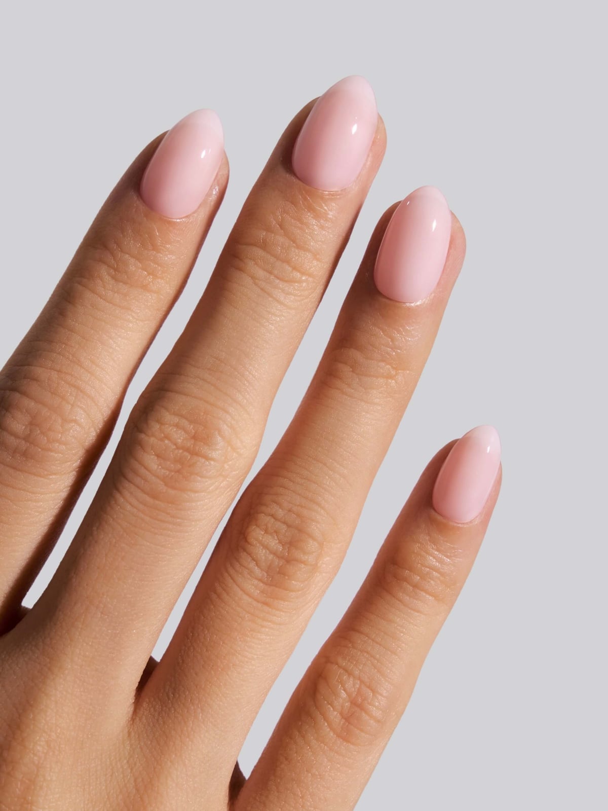 Soft Milky Pink Short Almond Glossy Nails Soft Milky Pink Short Almond Glossy Nails — Classy Nurse Nails
