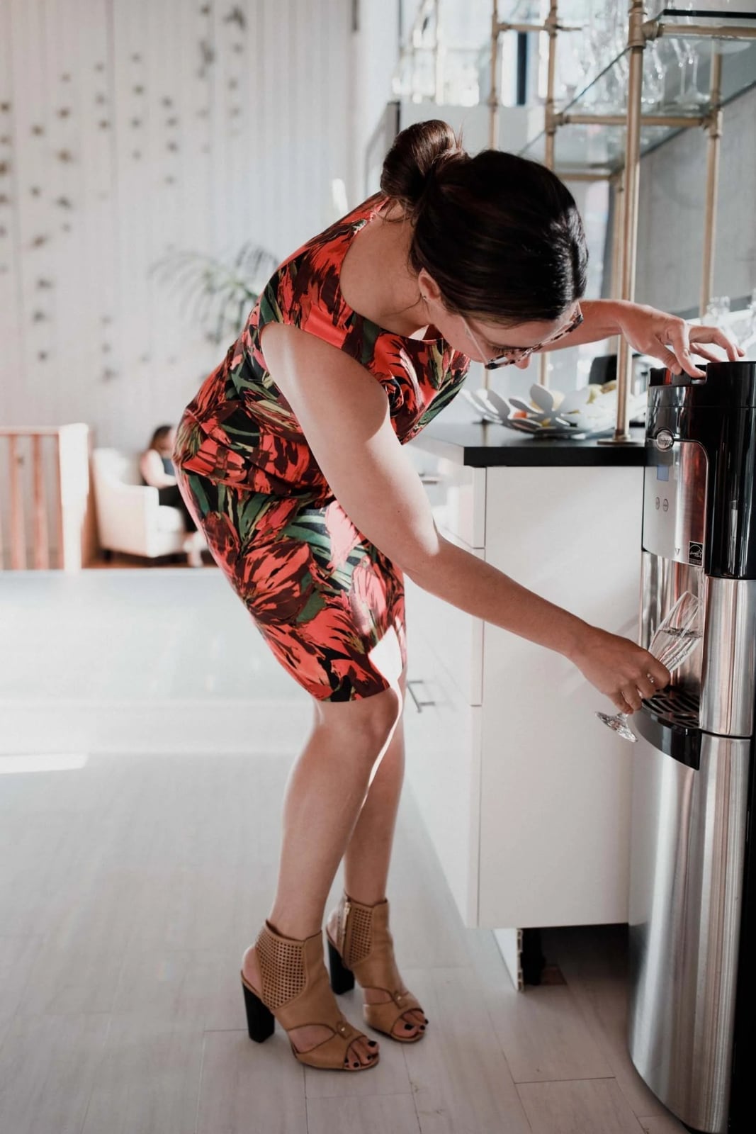 Red Green Black Floral Print Sheath Dress Red Green Black Floral Print Sheath Dress — Classy Office Dresses