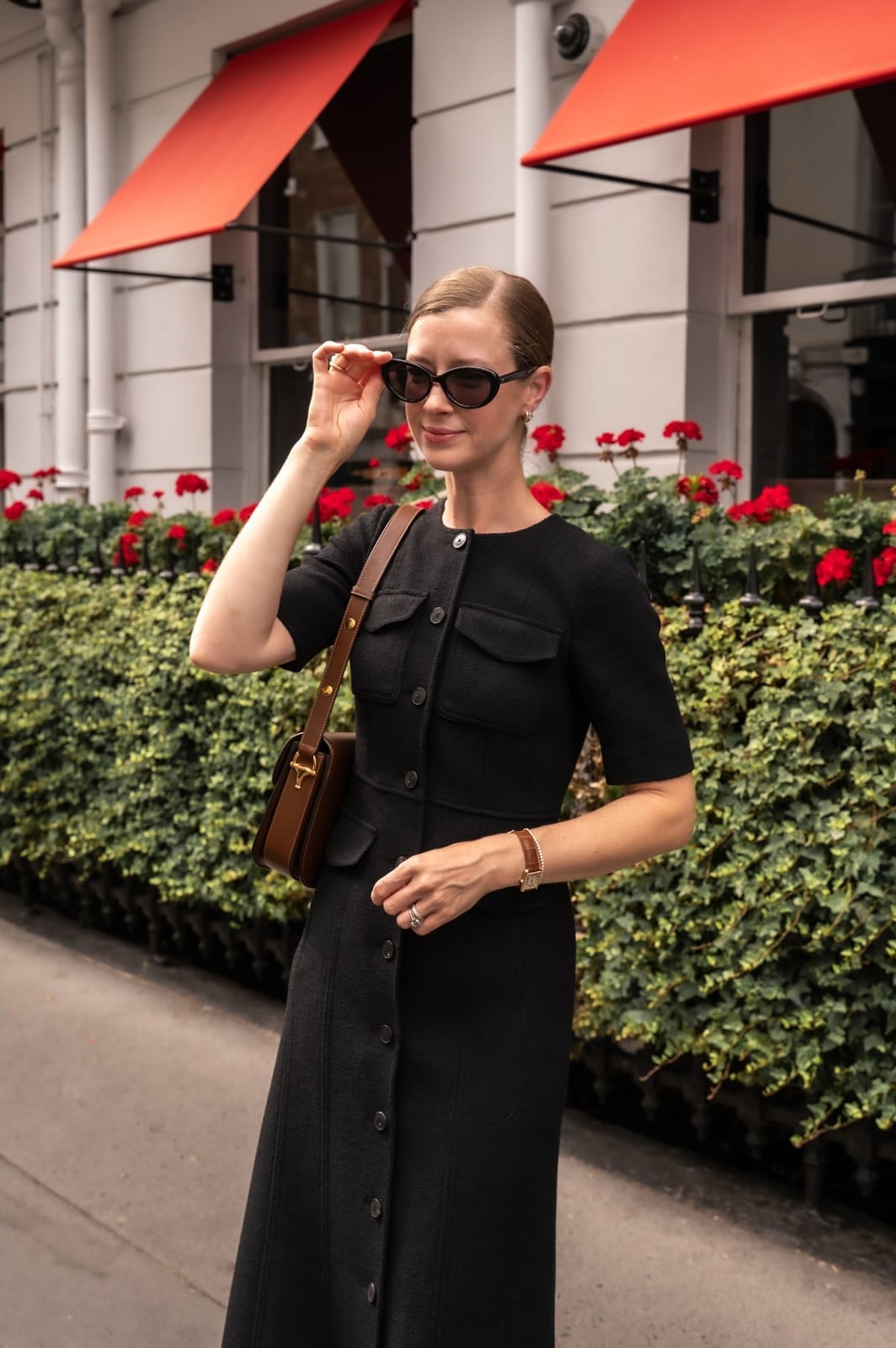 Black Button Front Midi Dress With Textured Fabric Black Button Front Midi Dress With Textured Fabric — Classy Office Dresses
