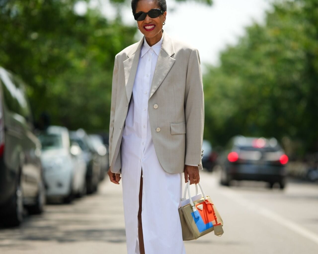 White Shirt Dress Under Oversized Blazer White Shirt Dress Under Oversized Blazer — Classy Office Dresses