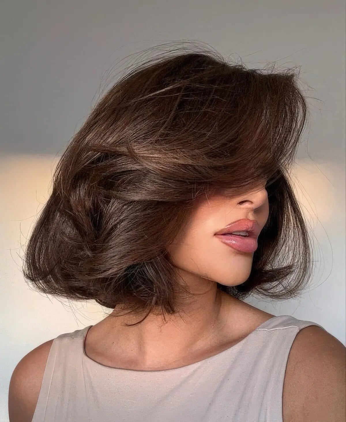 Sharp Dark Brown Bob With Volume — Classy Old Money Haircuts