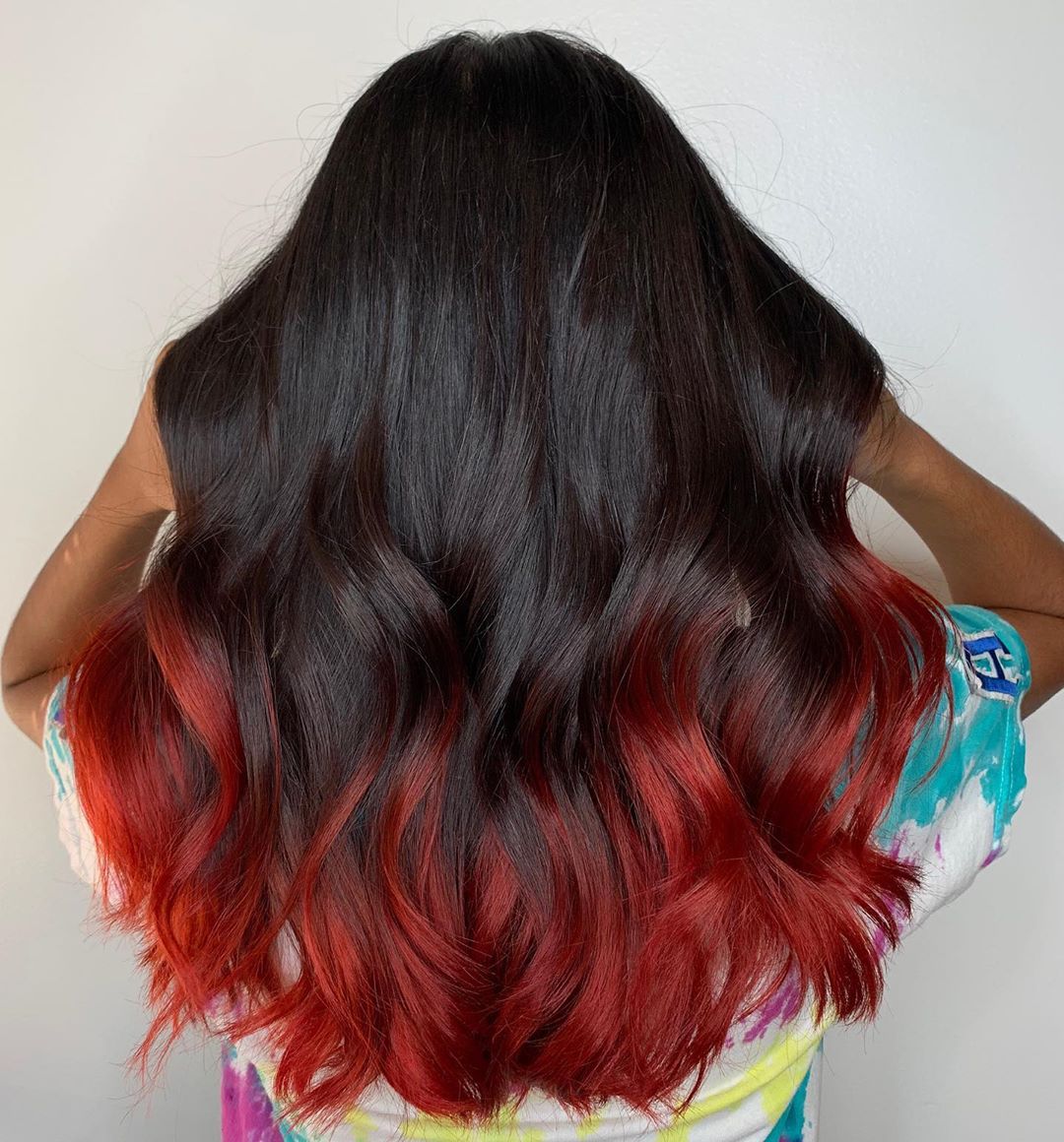Dark Brown To Red Ombré Waves Dark Brown To Red Ombré Waves — Classy Ombré Hair