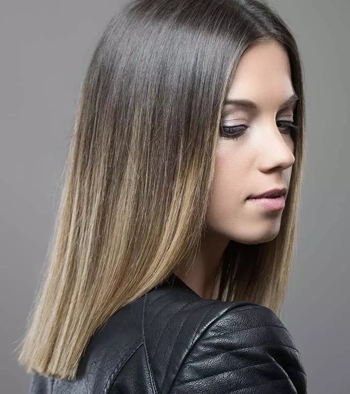 Sleek Chin Length Bob With Light Brown Ombré Sleek Chin Length Bob With Light Brown Ombré — Classy Ombré Hair