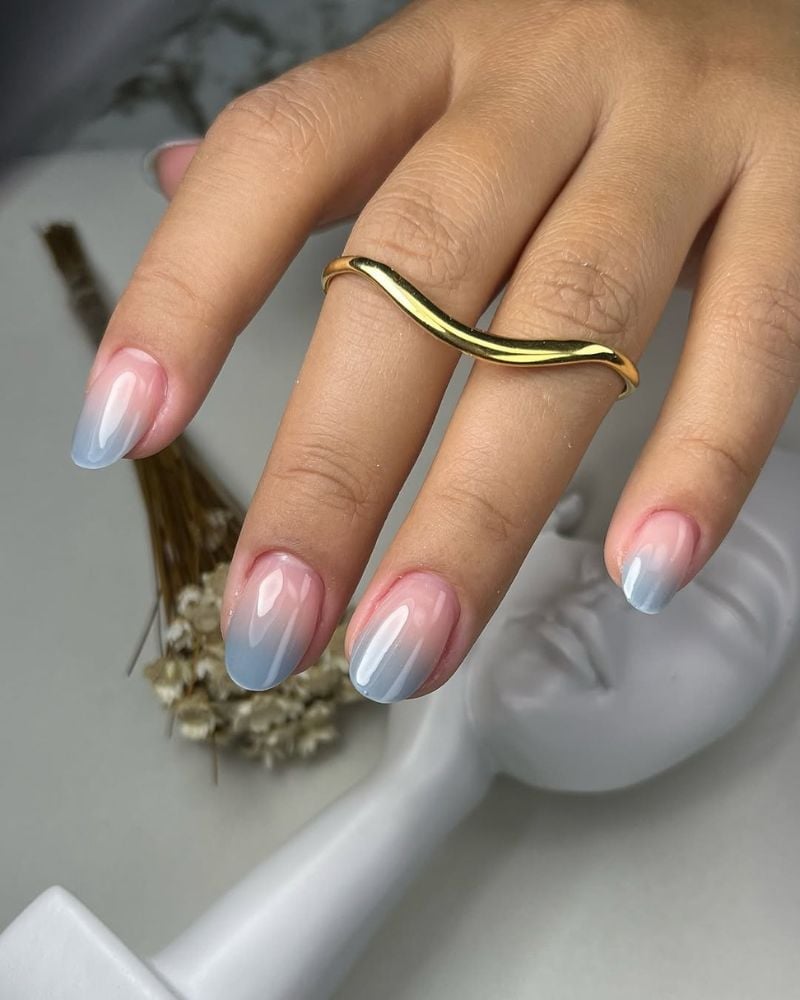 Medium Coffin Nude Pink White Ombre Nails Medium Coffin Nude Pink White Ombre Nails — Classy Ombré Nails
