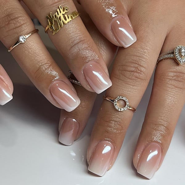 Short Square Delicate French Ombre Nails Short Square Delicate French Ombre Nails — Classy Ombré Nails