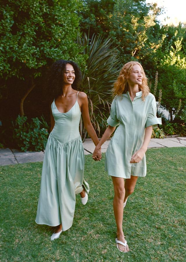 Light Green Shirt Dress for a Garden Party Light Green Shirt Dress for a Garden Party — Classy Outdoor Outfit