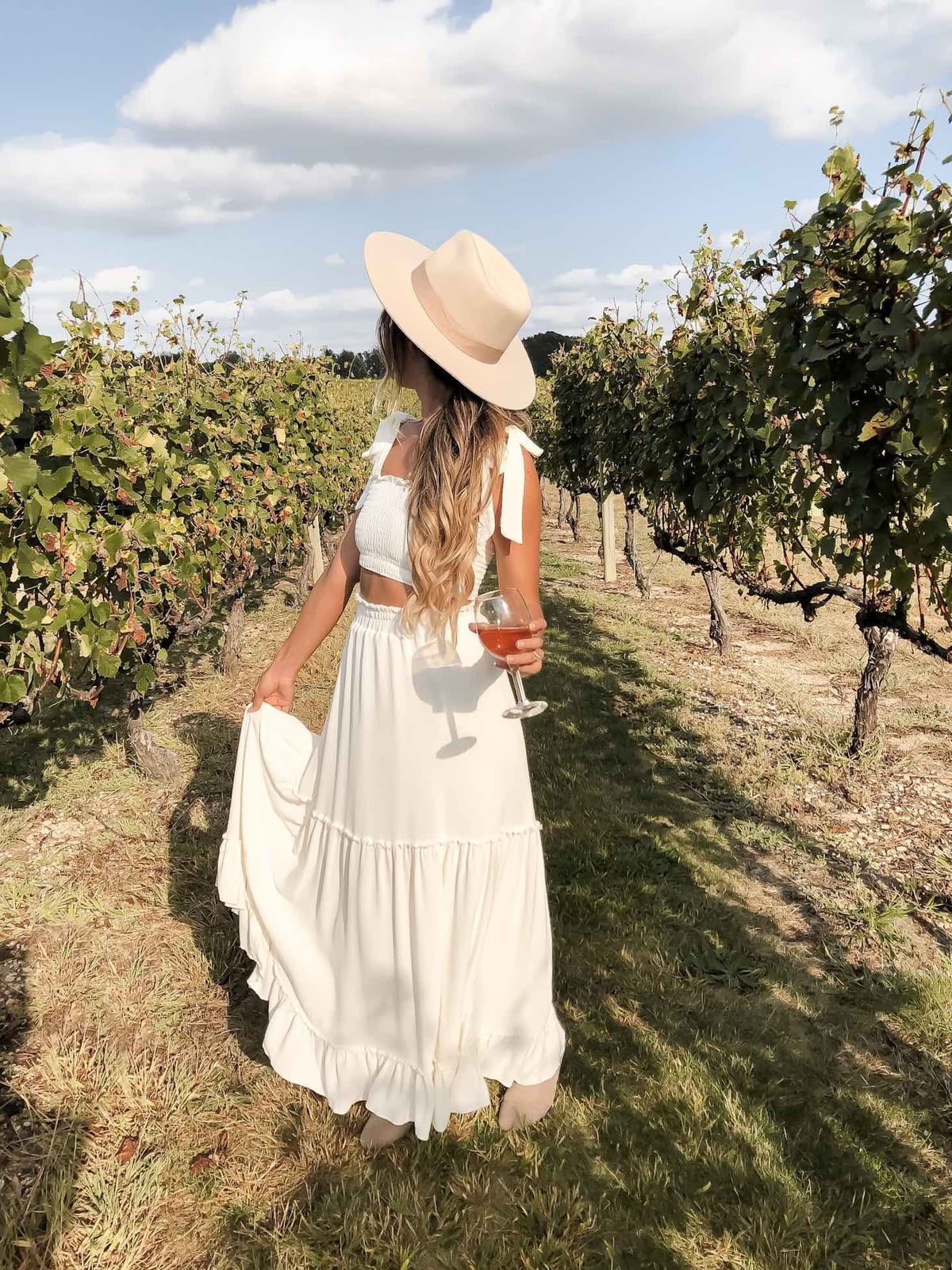 White Tiered Maxi Skirt and Crop Top White Tiered Maxi Skirt and Crop Top — Classy Outdoor Outfit