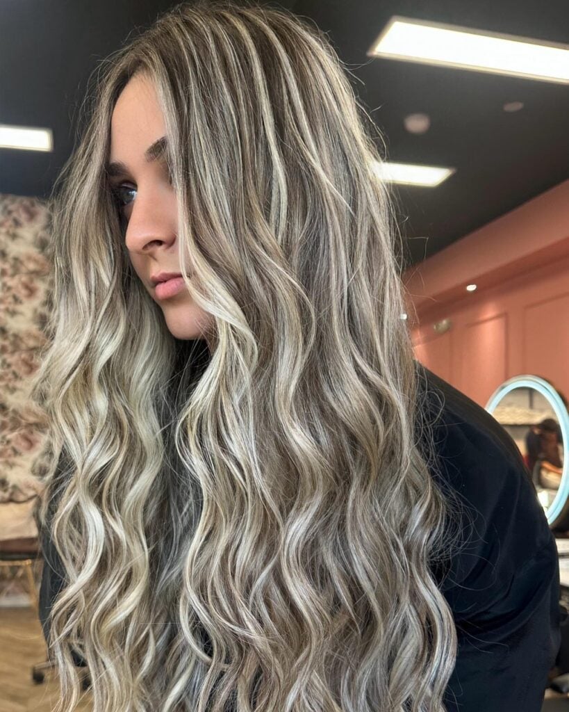 Ash Blonde Highlights On Dark Blonde Mid-Back, Office-Safe Version Ash Blonde Highlights On Dark Blonde Mid-Back, Office-Safe Version — Classy Partial Highlights