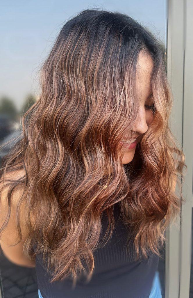 Shoulder Length Dark Brown With Caramel Highlights Shoulder Length Dark Brown With Caramel Highlights — Classy Partial Highlights