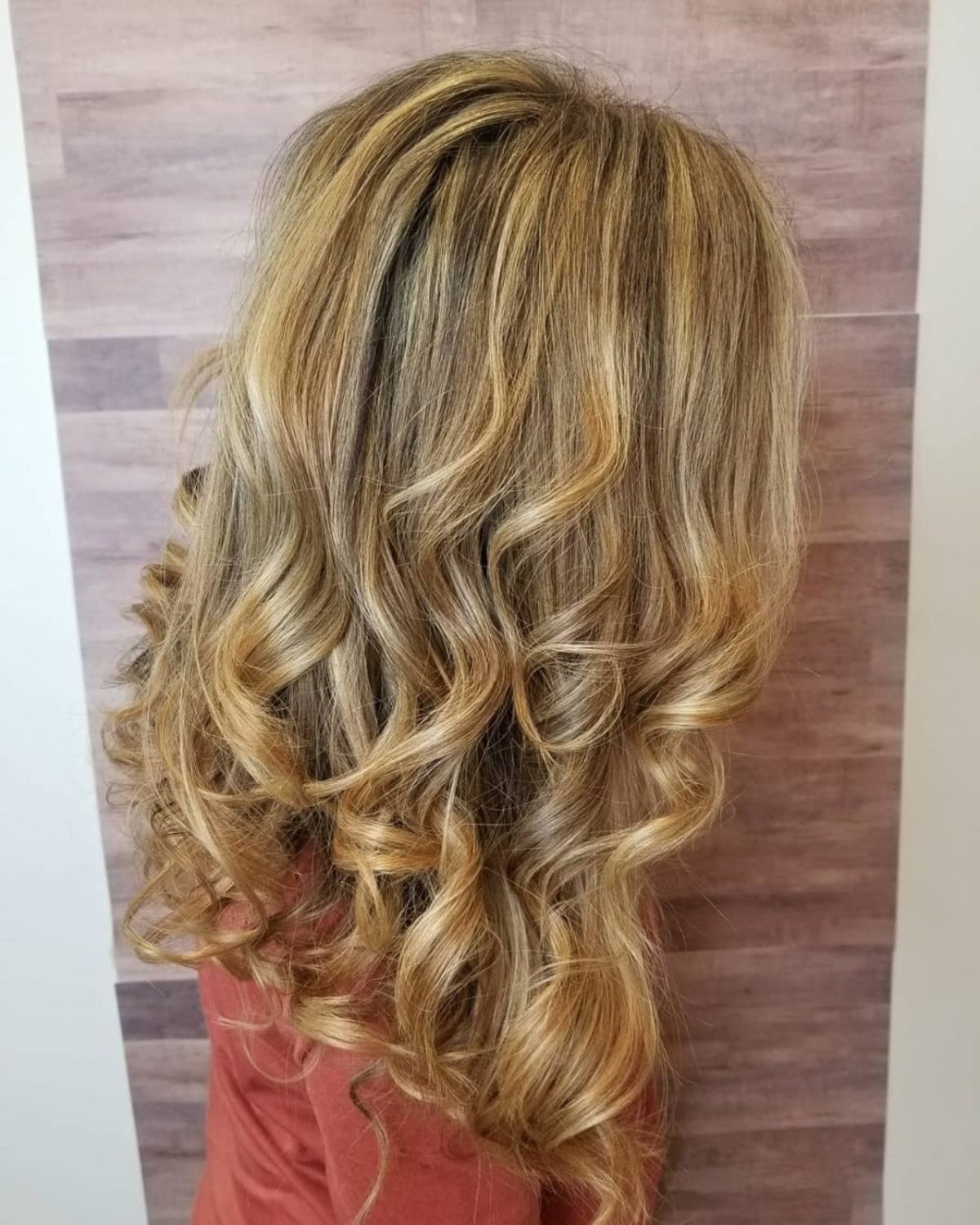 Blonde With Lighter Blonde Highlights Mid-Back Curls Blonde With Lighter Blonde Highlights Mid-Back Curls — Classy Partial Highlights