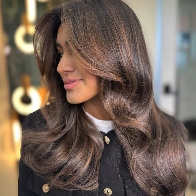 Ash Brown Highlights On Dark Brown Base Ash Brown Highlights On Dark Brown Base — Classy Partial Highlights