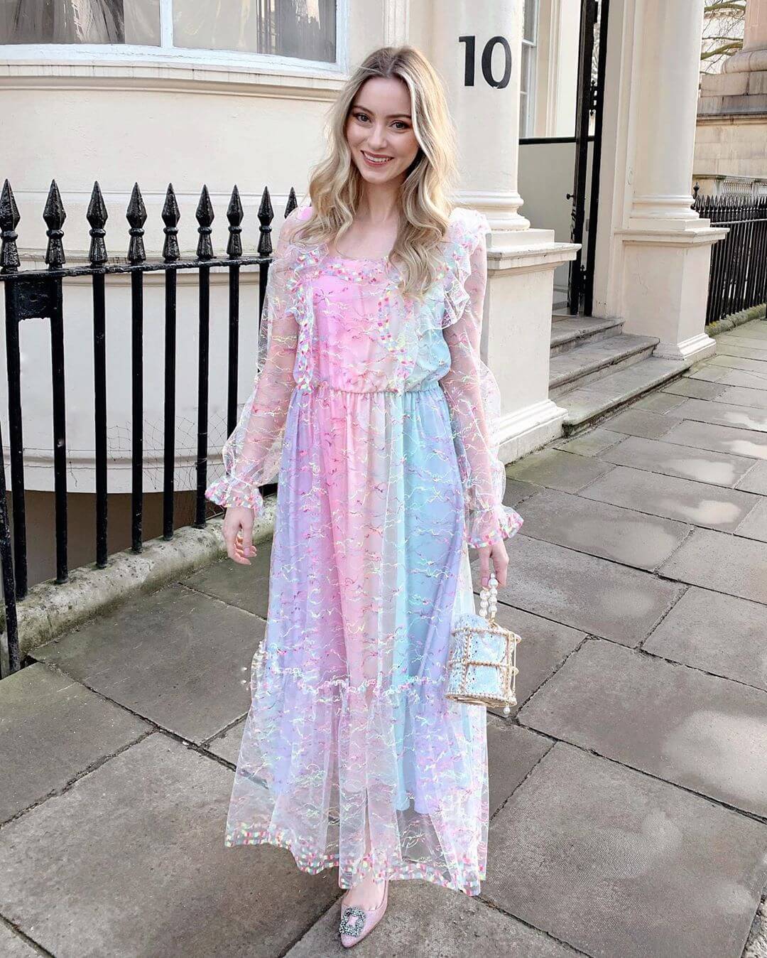 Rainbow Pastel Gradient Sheer Maxi Dress Rainbow Pastel Gradient Sheer Maxi Dress — Classy Pastel Outfits