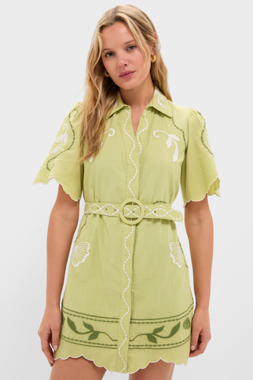 Pastel Green Linen Blend Mini Dress with Embroidery Pastel Green Linen Blend Mini Dress with Embroidery — Classy Pastel Outfits