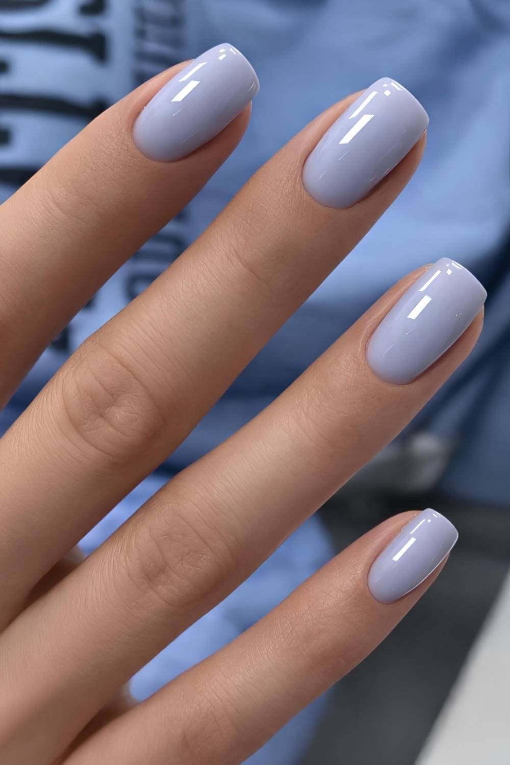 Solid Opaque Periwinkle Short Oval Nails Solid Opaque Periwinkle Short Oval Nails — Classy Periwinkle Nails