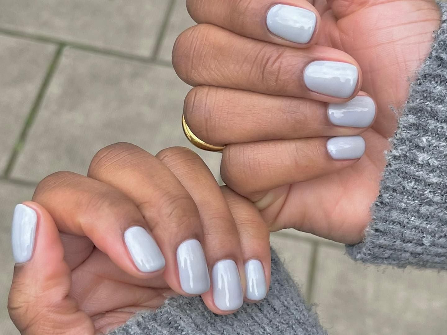 Uniform Milky Glossy Light Periwinkle Square Nails Uniform Milky Glossy Light Periwinkle Square Nails — Classy Periwinkle Nails