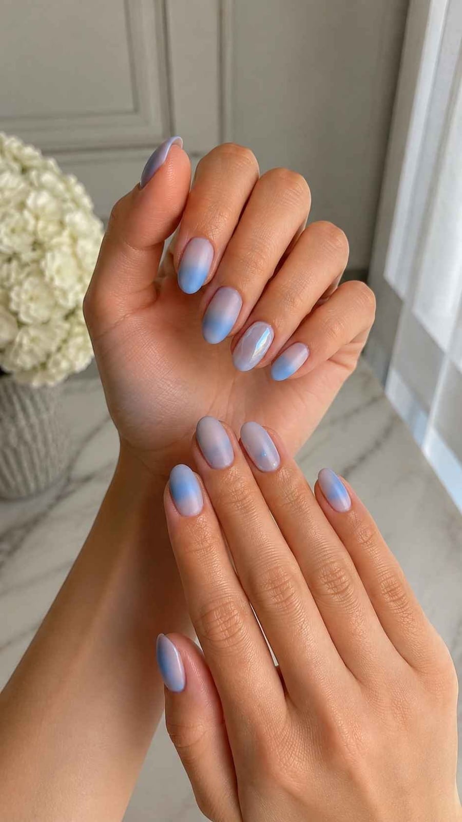 Ethereal Iridescent Jelly Periwinkle Gradient Ethereal Iridescent Jelly Periwinkle Gradient — Classy Periwinkle Nails