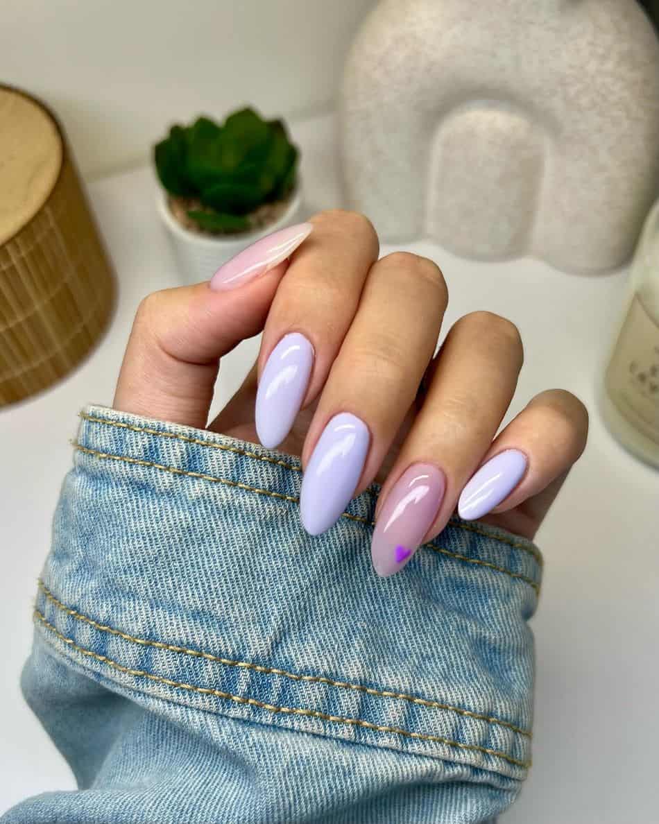Starburst Accent Periwinkle Short Oval Nails Starburst Accent Periwinkle Short Oval Nails — Classy Periwinkle Nails
