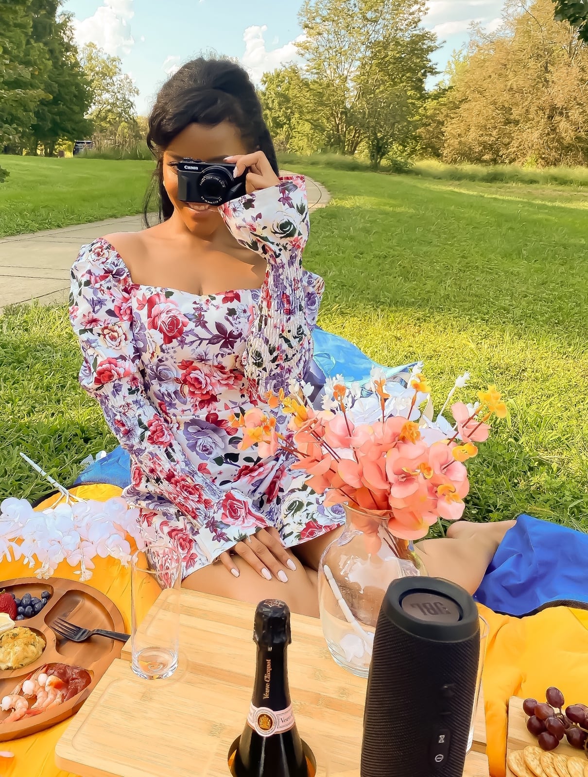 Floral Print Mini Dress Floral Print Mini Dress — Classy Picnic Outfit