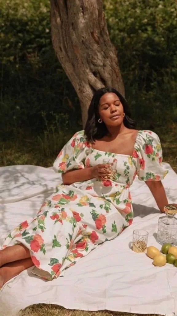 Floral Print Maxi Dress With Puff Sleeves Floral Print Maxi Dress With Puff Sleeves — Classy Picnic Outfit