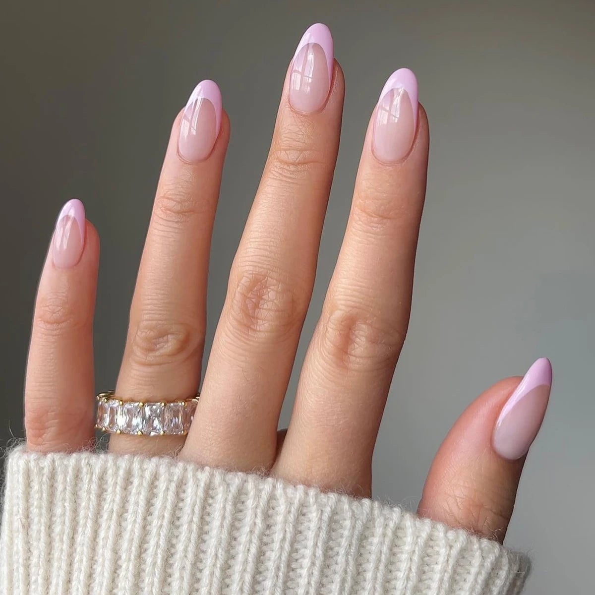Pink French Tip Press-on Nail Extensions