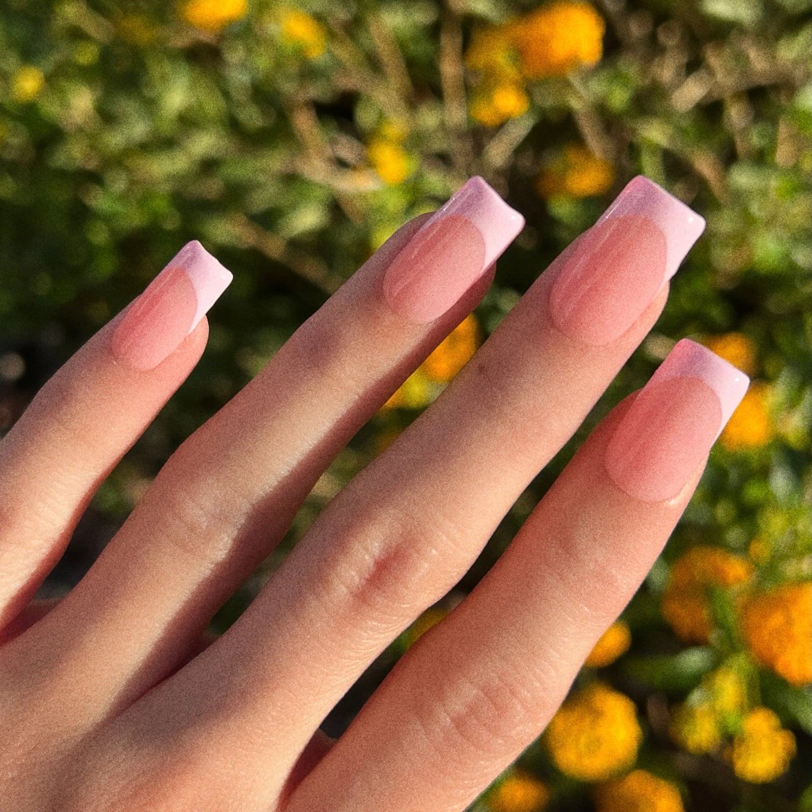 Pearlescent Thin Pink Line Short Oval Nails Pearlescent Thin Pink Line Short Oval Nails — Classy Pink French Tip Nails