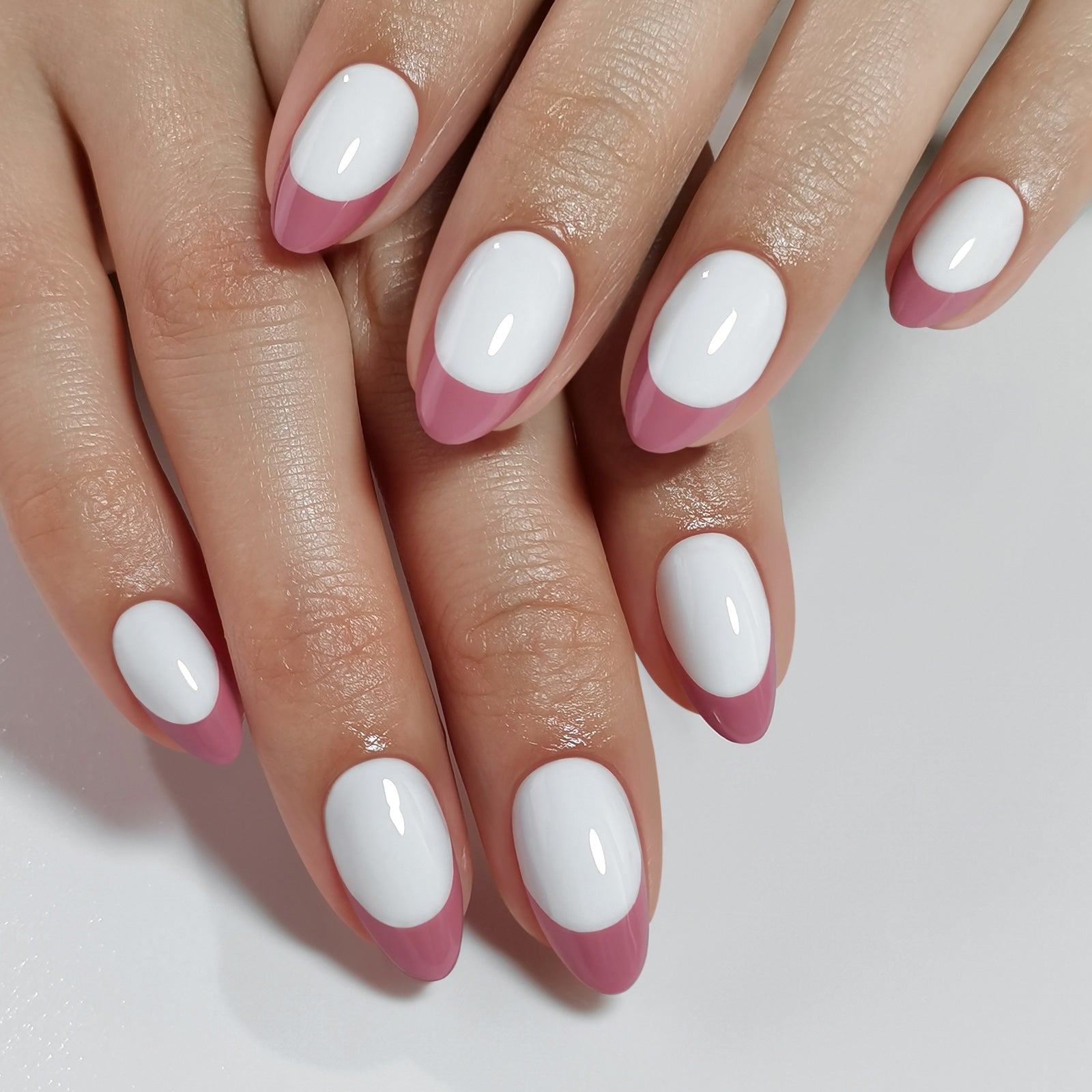 Classic Pink French Short Almond Nails Classic Pink French Short Almond Nails — Classy Pink French Tip Nails