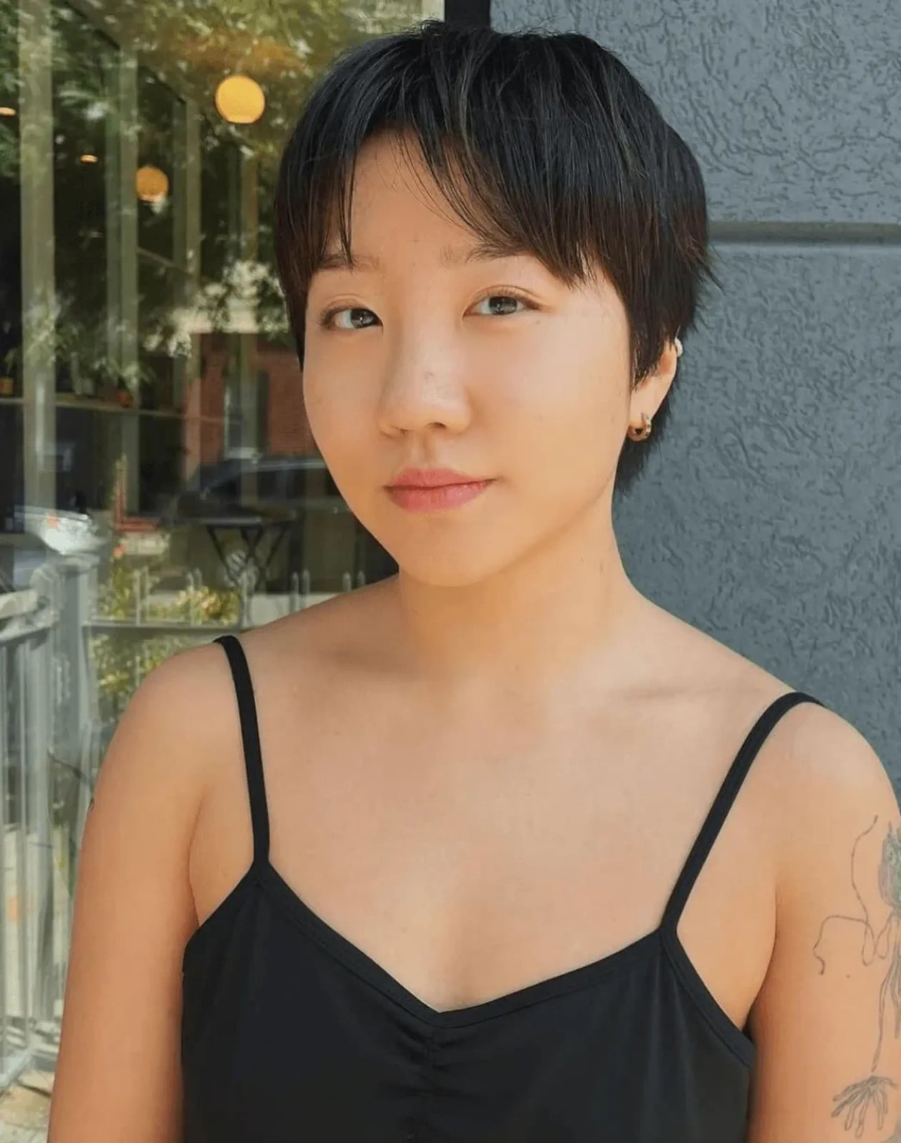 Neat Black Pixie With Swept Fringe Neat Black Pixie With Swept Fringe — Classy Pixie Haircuts
