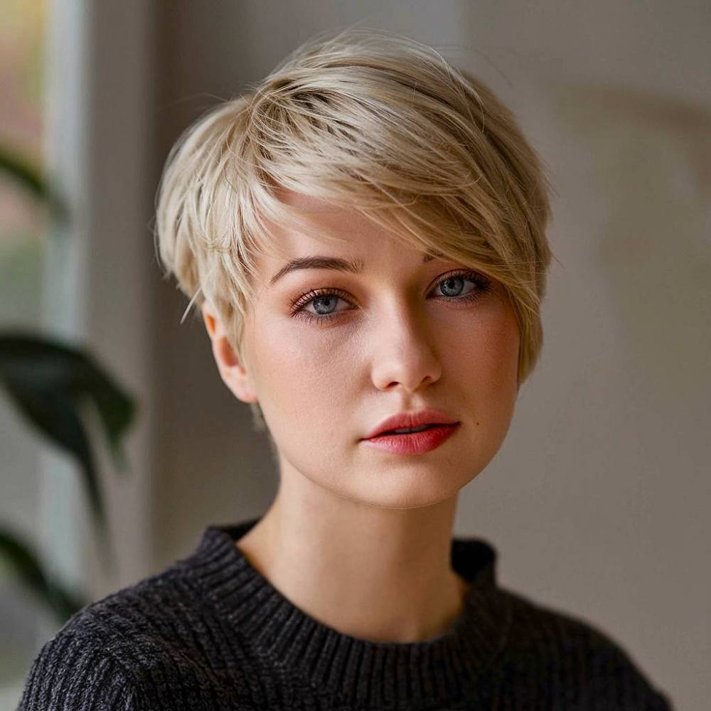 Ash Blonde Pixie With Wispy Bangs Ash Blonde Pixie With Wispy Bangs — Classy Pixie Haircuts