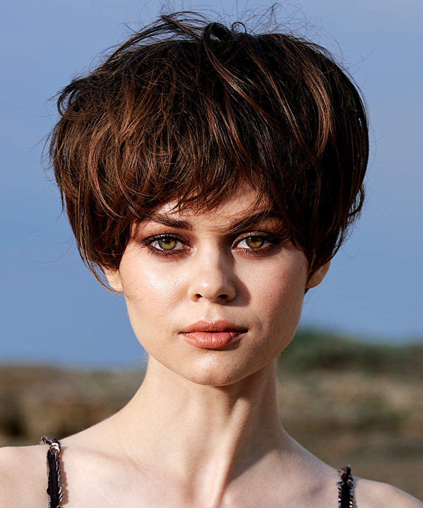 Voluminous Dark Brown Pixie No Bangs Voluminous Dark Brown Pixie No Bangs — Classy Pixie Haircuts