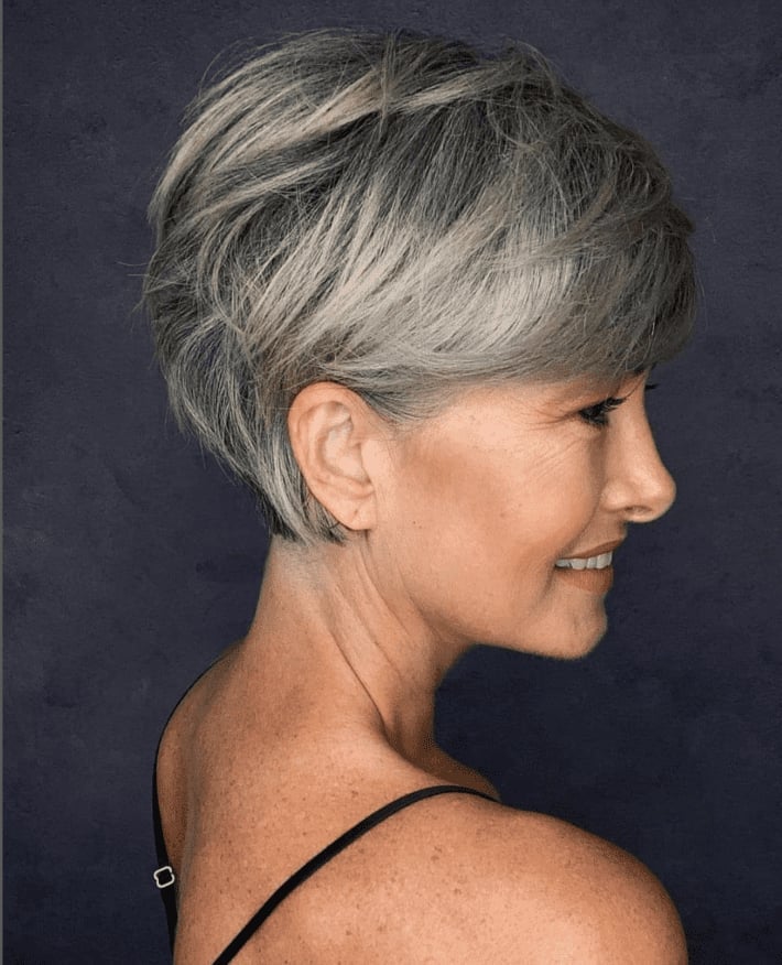 Gray Pixie With Silver Highlights Gray Pixie With Silver Highlights — Classy Pixie Haircuts
