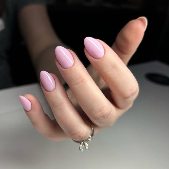 Sheer Light Pink Glossy Medium Almond Nails Sheer Light Pink Glossy Medium Almond Nails — Classy Plain Nails