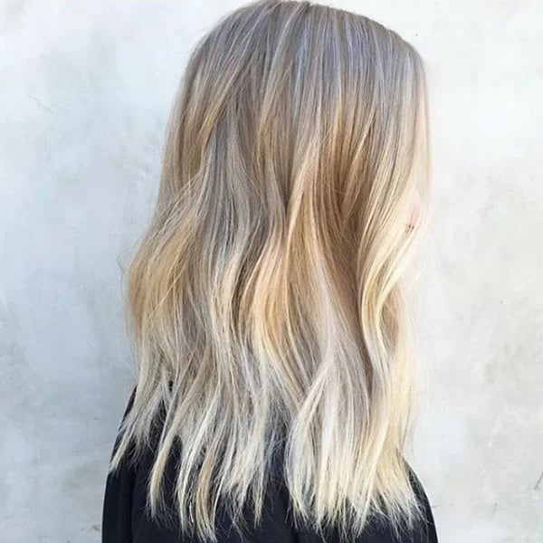 Mid-Back Air-Dried Wavy Hair With Platinum Ash Tones — Classy Platinum Highlights