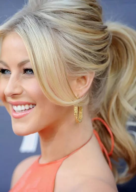 Mid-Back Ash Blonde High Ponytail With Wispy Bangs Mid-Back Ash Blonde High Ponytail With Wispy Bangs — Classy Professional Hairstyles
