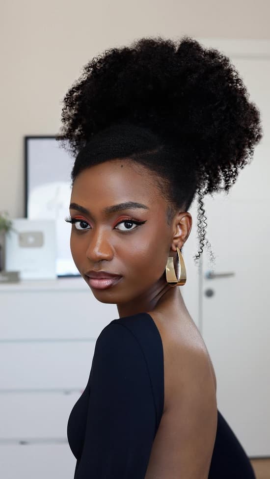 Voluminous High Puff Updo With Face-Framing Tendrils Voluminous High Puff Updo With Face-Framing Tendrils — Classy Puff Hairstyles