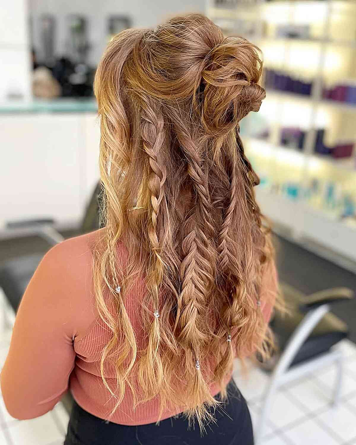 Half Up Half Down With Braids and Top Knot Half Up Half Down With Braids and Top Knot — Classy Puff Hairstyles