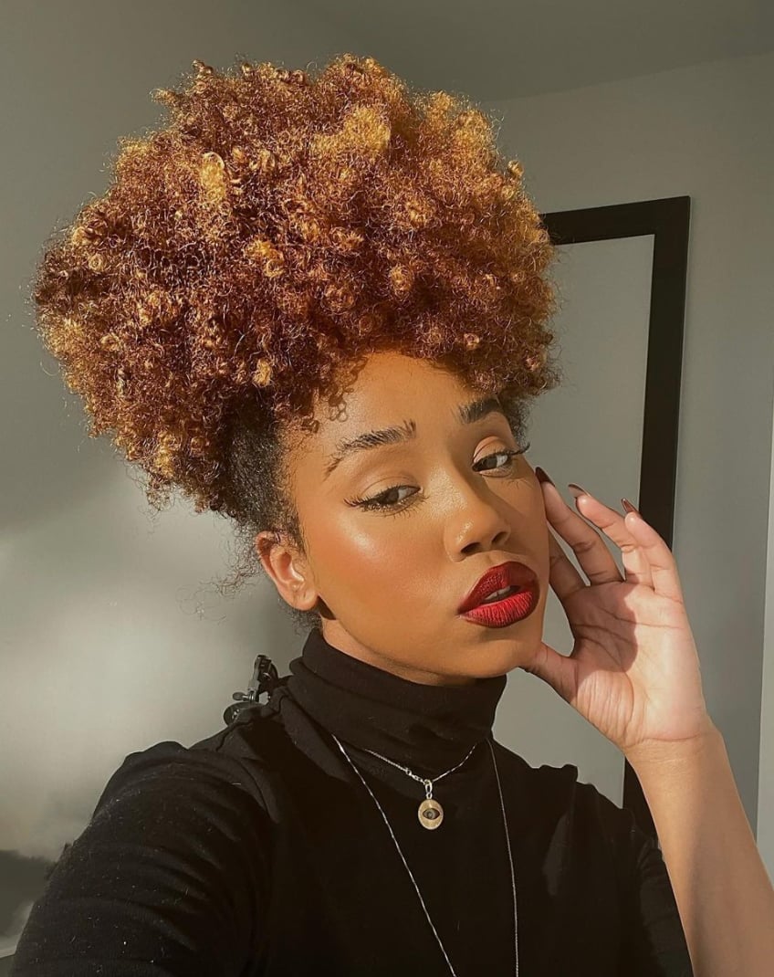 Large Honey Blonde Afro Puff Large Honey Blonde Afro Puff — Classy Puff Hairstyles